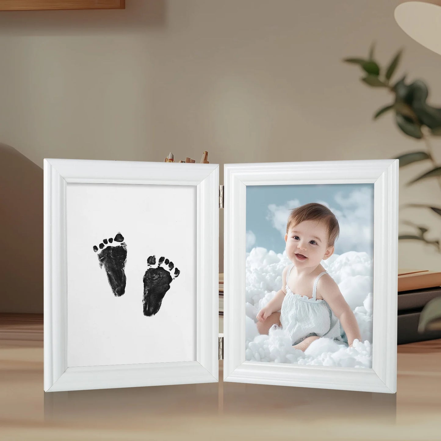 3 PCS Baby Ink Hand and Footprint Kit0 Handprint Picture Frame for Newborns Safe Clean Touch Ink Pad for Girls & Boys