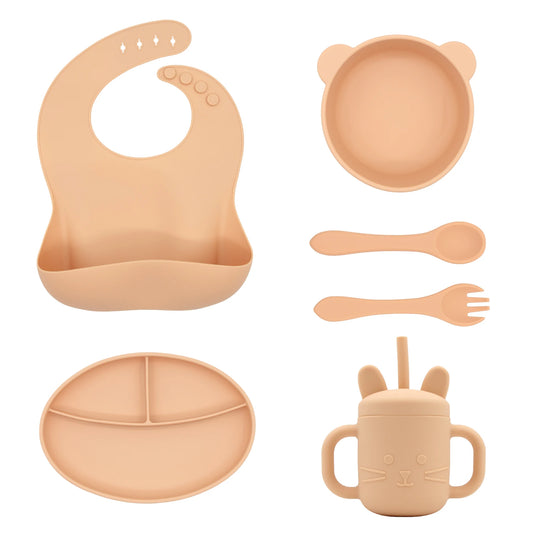 Best Selling Bpa Free Non Spill Bowl Silicone Baby Dinnerware Set Baby Weaning Set Baby Tableware Set for Kids Toddlers