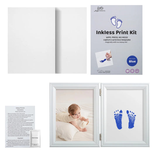 3 PCS Baby Hand and Footprint Kit Inkless No Mess Clean Touch Ink Pad Newborn Keepsake Frame Baby Handprint Footprint Kit