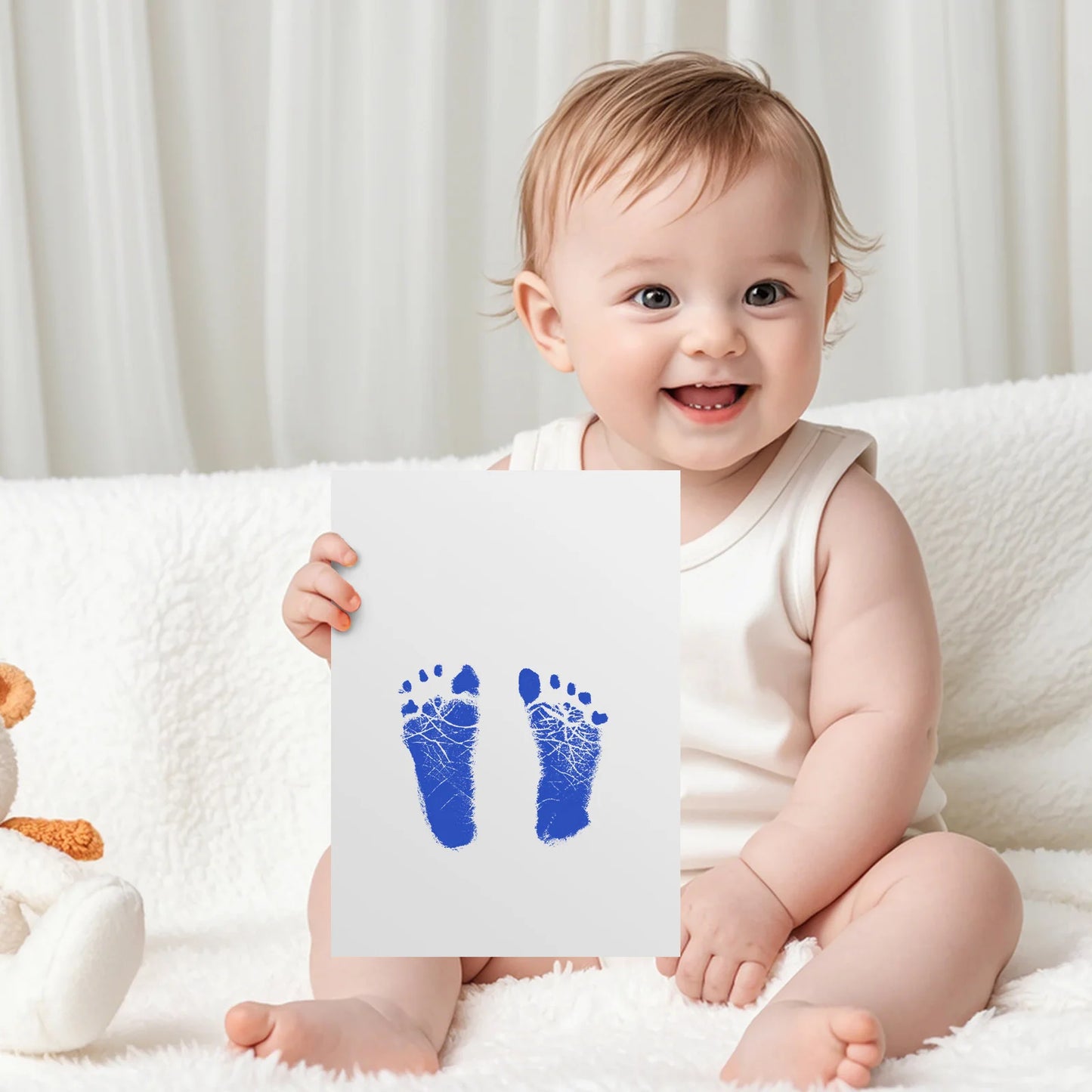 3 PCS Baby Hand and Footprint Kit Inkless No Mess Clean Touch Ink Pad Newborn Keepsake Frame Baby Handprint Footprint Kit