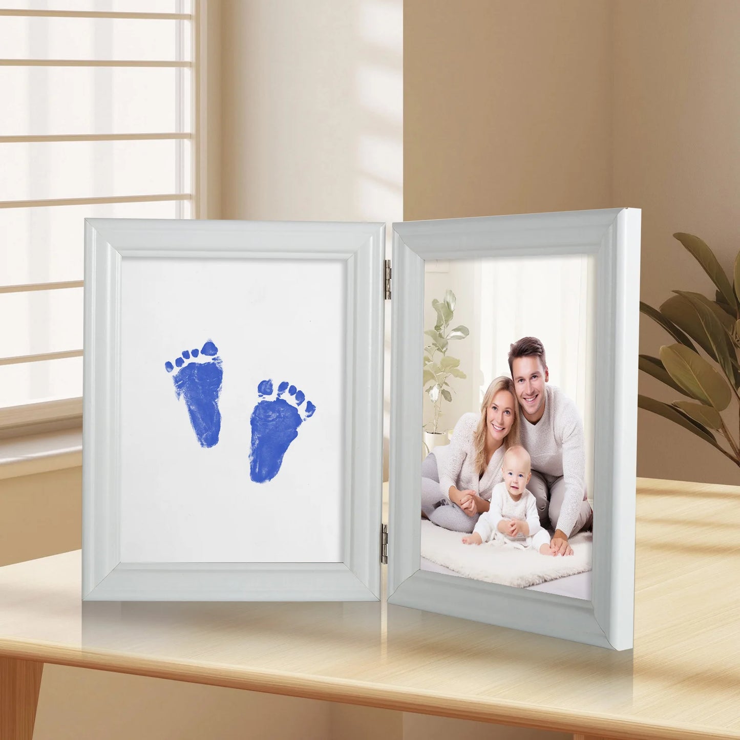 3 PCS Baby Hand and Footprint Kit Inkless No Mess Clean Touch Ink Pad Newborn Keepsake Frame Baby Handprint Footprint Kit