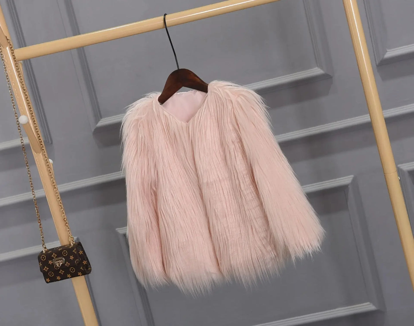 Women Faux Fur Coat Long Sleeve Covered Button Cardigan Thick Warm Fur Jackets Color Loose Casual Slim Y2k Round Neck Autumn