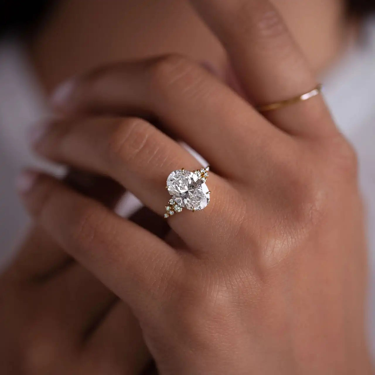 Oval Cut 925 Sterling Silver 1ct-3ct Moissanite Ring for Woman D Color VVS Pass Diamond Test Engagement Rings with Certificate