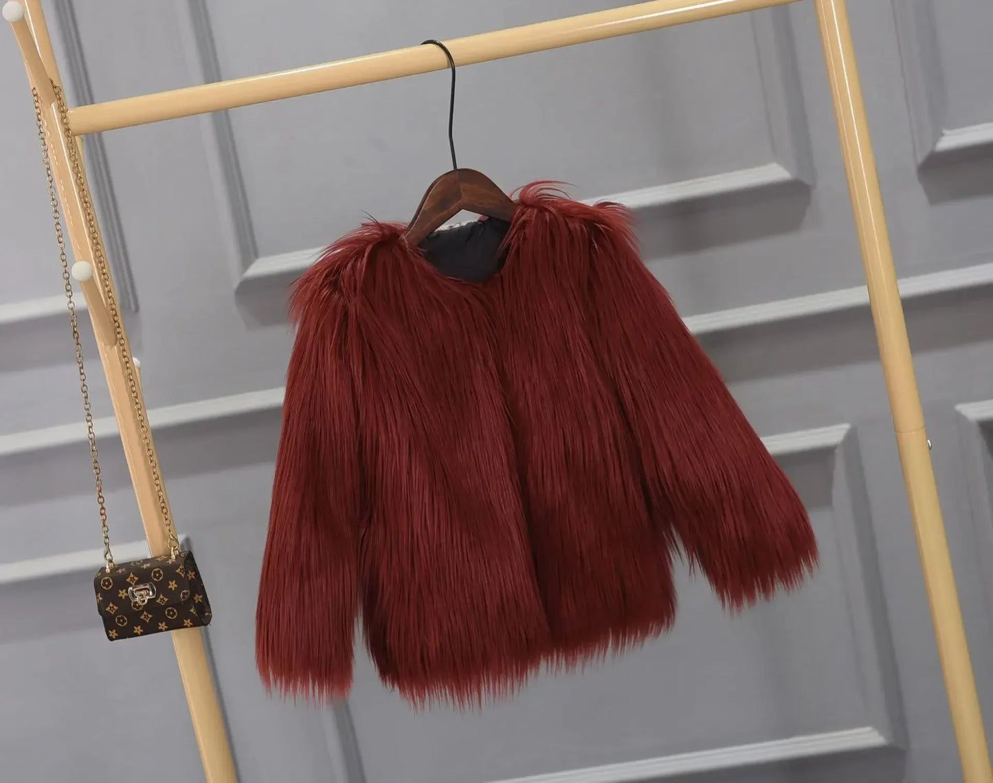 Women Faux Fur Coat Long Sleeve Covered Button Cardigan Thick Warm Fur Jackets Color Loose Casual Slim Y2k Round Neck Autumn