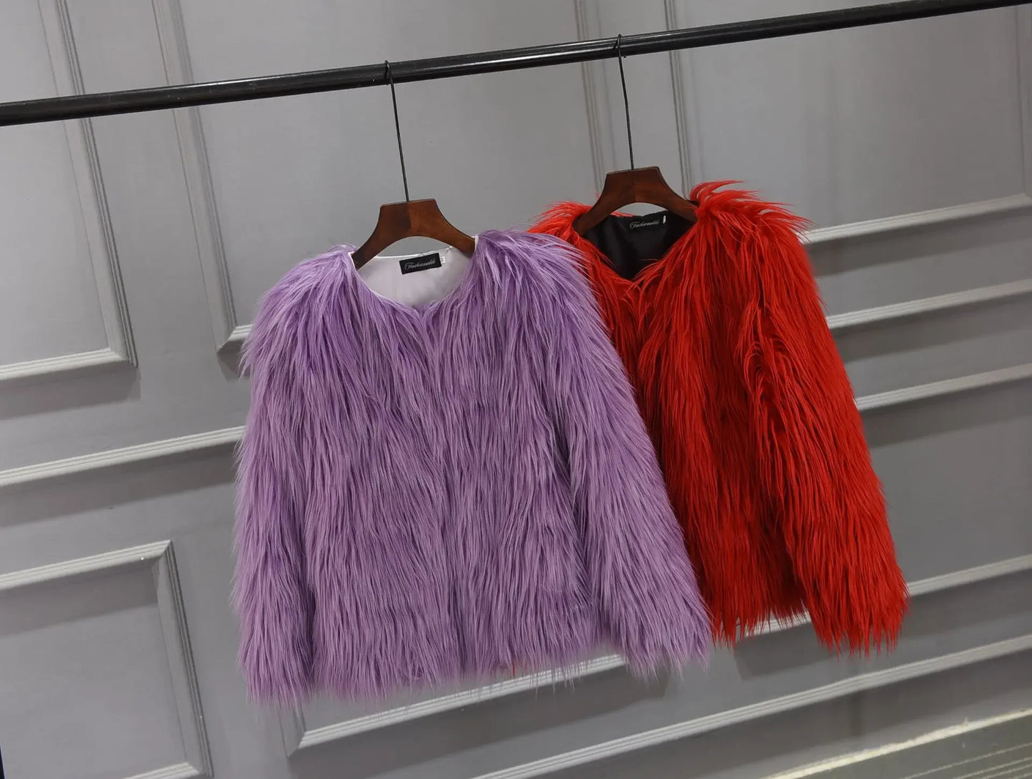 Women Faux Fur Coat Long Sleeve Covered Button Cardigan Thick Warm Fur Jackets Color Loose Casual Slim Y2k Round Neck Autumn