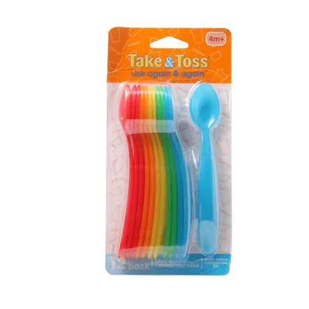 12-Pack Take & Toss Infant Spoons 4m+ for Baby's First Meals